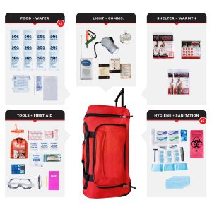 2 Person Essential Survival Kit, Rolling Bag