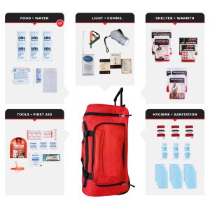 3 Person Necessity Survival Kit, Rolling Bag