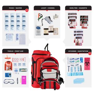 5 Person Essential Survival Kit, Rolling Bag, Backpack