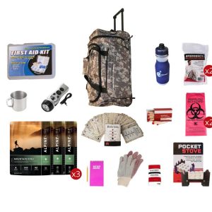 Food Storage Survival Kit, Rolling Bag, Camo