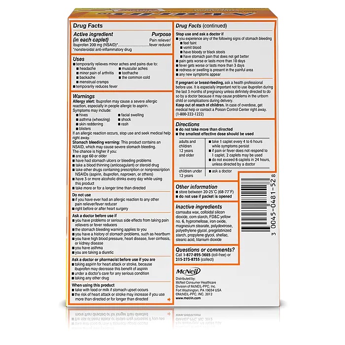 Motrin IB, 2 per pack - 100 per box - Image 6